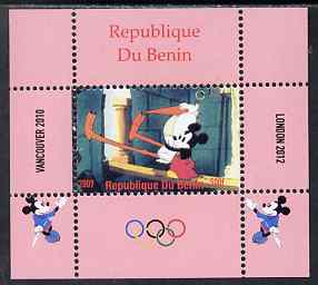 Benin 2009 Olympic Games - Disney Characters #09 individual perf deluxe sheet unmounted mint. Note this item is privately produced and is offered purely on its thematic appeal, stamps on olympics, stamps on cartoons , stamps on disney, stamps on films, stamps on cinema, stamps on movies