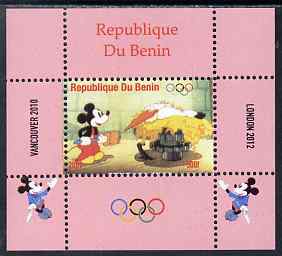 Benin 2009 Olympic Games - Disney Characters #12 individual perf deluxe sheet unmounted mint. Note this item is privately produced and is offered purely on its thematic appeal, stamps on olympics, stamps on cartoons , stamps on disney, stamps on films, stamps on cinema, stamps on movies