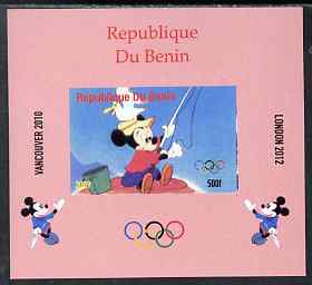 Benin 2009 Olympic Games - Disney Characters #13 individual imperf deluxe sheet unmounted mint. Note this item is privately produced and is offered purely on its thematic appeal, stamps on olympics, stamps on fishing, stamps on cartoons , stamps on disney, stamps on films, stamps on cinema, stamps on movies