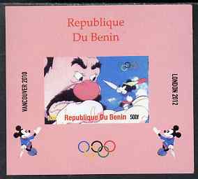 Benin 2009 Olympic Games - Disney Characters #16 individual imperf deluxe sheet unmounted mint. Note this item is privately produced and is offered purely on its thematic appeal, stamps on olympics, stamps on cartoons , stamps on disney, stamps on films, stamps on cinema, stamps on movies