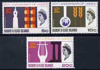 Gilbert & Ellice Islands 1966 UNESCO set of 3 unmounted mint, SG 129-31, stamps on unesco
