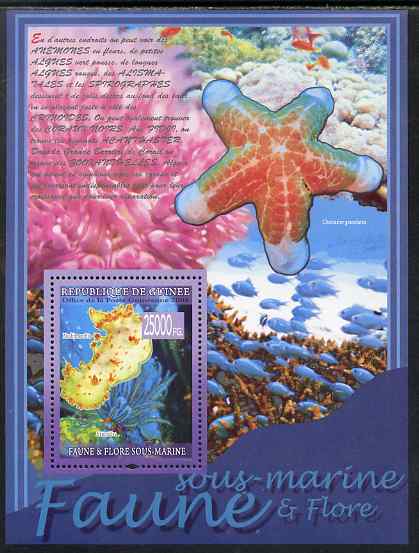 Guinea - Conakry 2009 Marine Life #2 perf s/sheet unmounted mint, stamps on marine life, stamps on fish, stamps on starfish, stamps on coral