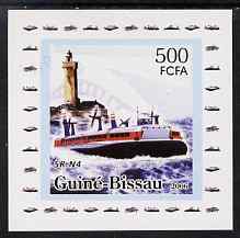 Guinea - Bissau 2006 Ships & Lighthouses #8 - SR-N4 Hovecraft individual imperf deluxe sheet unmounted mint. Note this item is privately produced and is offered purely on its thematic appeal, stamps on ships, stamps on lighthouses, stamps on hovercrafts
