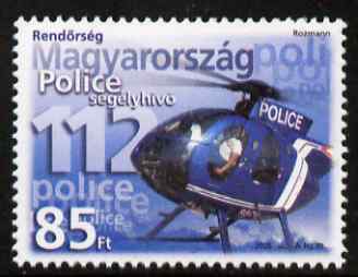 Hungary 2005 Police Day 85fo (Helicopter) unmounted mint SG 4884, stamps on police, stamps on aviation, stamps on helicopters