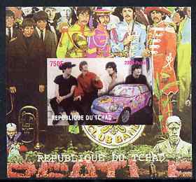 Chad 2009 50th Anniversary of the Mini featuring The Beatles #3 individual imperf deluxe sheet unmounted mint. Note this item is privately produced and is offered purely ..., stamps on cars, stamps on mini, stamps on beatles, stamps on pops, stamps on rock, stamps on music