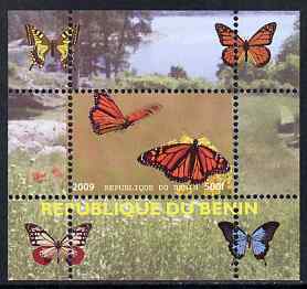 Benin 2009 Butterflies #4 individual perf deluxe sheet unmounted mint. Note this item is privately produced and is offered purely on its thematic appeal, stamps on butterflies, stamps on 