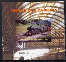 Benin 2009 Steam Locomotives #1 individual imperf deluxe sheet unmounted mint. Note this item is privately produced and is offered purely on its thematic appeal, stamps on railways