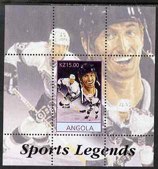 Angola 2000 Sports Legends - Wayne Gretzky (Ice Hockey) perf deluxe souvenir sheet unmounted mint, stamps on sport, stamps on ice hockey