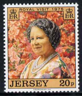 Jersey 1975 Royal Visit, Queen Mother (photograph by Cecil Beaton) unmounted mint, SG 123, stamps on royalty, stamps on queen mother