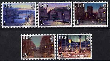 Jersey 1981 150th Anniversary of Gas Lighting in Jersey perf set of 5 unmounted mint, SG 279-83, stamps on ships, stamps on energy
