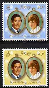 Jersey 1981 Royal Wedding perf set of 2 unmounted mint, SG 284-85, stamps on royalty, stamps on diana