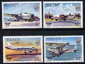 Jersey 1984 40th Anniversary of International Civil Aviation Organization perf set of 4 unmounted mint, SG 340-43, stamps on aviation