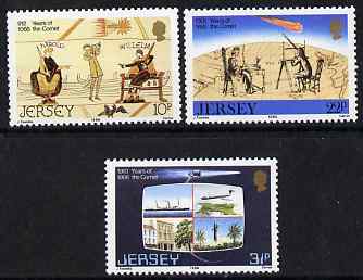Jersey 1986 Appearance of Halley's Comet set of 3 unmounted mint, SG 383-85, stamps on , stamps on  stamps on space, stamps on  stamps on astronomy