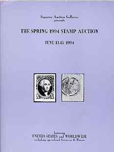 Auction Catalogue - United States - Superior 13-15 June 1994 - Worldwide - cat only, stamps on 