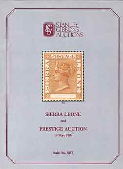 Auction Catalogue - Sierra Leone - Stanley Gibbons 19 May 1988 - plus Prestige auction - with prices realised, stamps on 