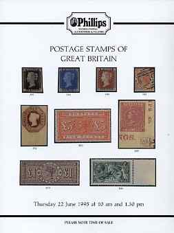 Auction Catalogue - Great Britain - Phillips 22 June 1995 - with prices realised, stamps on 