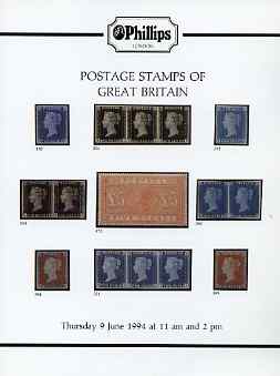 Auction Catalogue - Great Britain - Phillips 9 June 1994 - cat only, stamps on 