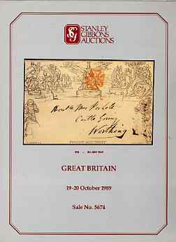 Auction Catalogue - Great Britain - Stanley Gibbons 19-20 Oct 1989 - incl Railway Stamps - cat only (few ink notations), stamps on 