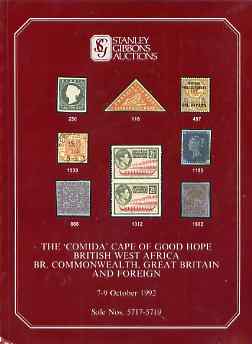 Auction Catalogue - Cape of Good Hope - Stanley Gibbons 7-9 Oct 1992 - The Comida coll plus Commonwealth, BWA, Great Britain & Foreign) - cat only (some ink notations), stamps on xxx