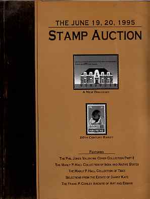 Auction Catalogue - Worldwide - Superior 19-20 june 1995 - incl Phil Jones Valentines, Manly P Hall coll of India & States & Tibet, the Frank P Conley archive of Art & Es..., stamps on 