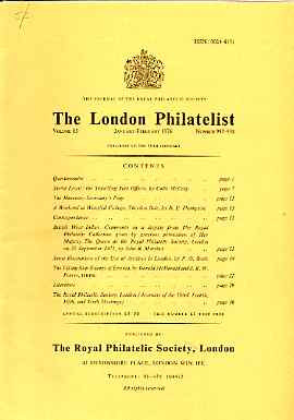 Literature - London Philatelist Vol 85 Number 0997-98 dated Jan-Feb 1976 - with articles relating to Sierra Leone, British West Indies (The Royal Collection), Archives & ..., stamps on 