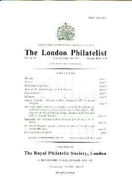 Literature - London Philatelist Vol 86 Number 1009-10 dated Jan-Feb 1977 - with articles relating to Handstamps & Cancellers, Forgeries (The London Gang),Nyasaland, New S..., stamps on 