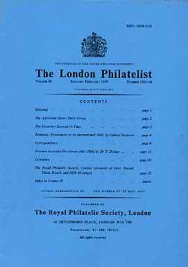 Literature - London Philatelist Vol 88 Number 1033-34 dated Jan-Feb 1979 - with articles relating to Australian States, Rumania & Western Australia, stamps on 