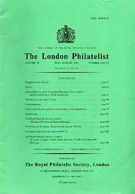 Literature - London Philatelist Vol 90 Number 1063-64 dated Jul-Aug 1981 - with articles relating to Nyasaland, Rhodesia & Chile,, stamps on 