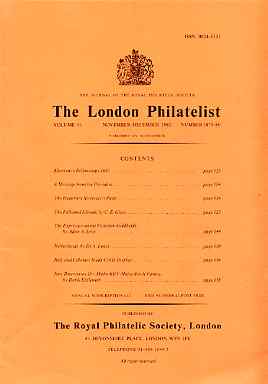 Literature - London Philatelist Vol 91 Number 1079-80 dated Nov-Dec 1982 - with articles relating to Falkland Islands, Netherlands, Italy & Colonies & Malta, stamps on 