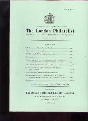 Literature - London Philatelist Vol 95 Number 1117-18 dated Jan-Feb 1986 - with articles relating to Malta & Cyprus (The Royal Collection), Great Britain Abnormals & Germ..., stamps on 