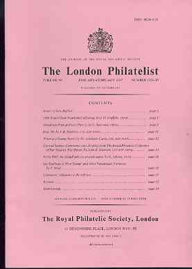 Literature - London Philatelist Vol 96 Number 1129-30 dated Jan-Feb 1987 - with articles relating to Fiji & Samoa (The Royal Collection), Nevis & India Nawanagar, stamps on 