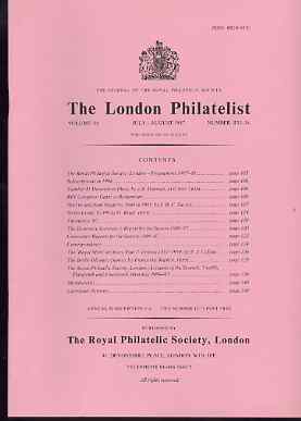 Literature - London Philatelist Vol 96 Number 1135-36 dated July-Aug 1987 - with articles relating to Madeira, Sierra Leone, Ireland & 1936 Berlin Olympics, stamps on 