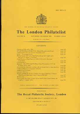 Literature - London Philatelist Vol 98 Number 1163-64 dated Nov-Dec 1989 - with articles relating to St Vincent, Palestine, Sarawak & Queensland, stamps on 