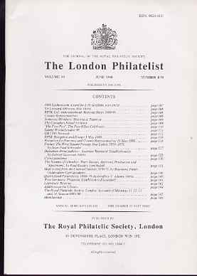 Literature - London Philatelist Vol 99 Number 1170 dated June 1990 - with articles relating to France, Austria, Gibraltar, Channel Islands & Queensland, stamps on 