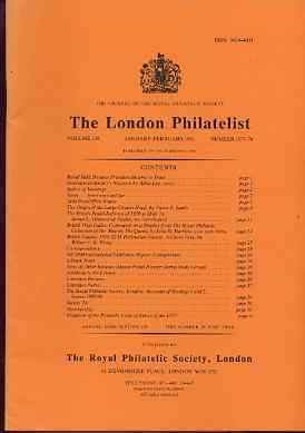 Literature - London Philatelist Vol 100 Number 1177-78 dated Jan-Feb 1991 - with articles relating to Chalon Heads, British Postal Reforms, British West Indies (The Royal..., stamps on 