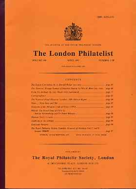 Literature - London Philatelist Vol 100 Number 1180 dated April 1991 - with articles relating to Russia & Poland, stamps on 