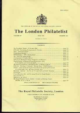 Literature - London Philatelist Vol 103 Number 1216 dated June 1994 - with articles relating to Nigeria, Eatly Great Britain Postal History, Transvaal, Rhodesia & French ..., stamps on 