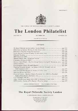 Literature - London Philatelist Vol 105 Number 1239 dated October 1996 - with articles relating to Norway - Great Britain Airmails, Transvaal Telegraphs & Libya, stamps on 