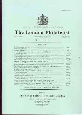 Literature - London Philatelist Vol 106 Number 1242 dated Jan-Feb 1997 - with articles relating to Great Britain KG5 Specimens, Albania & Mauritius, stamps on 