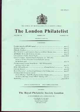 Literature - London Philatelist Vol 106 Number 1243 dated March 1997 - with articles relating to Mails to & from Latin America, stamps on 