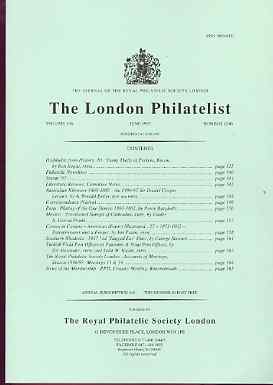 Literature - London Philatelist Vol 106 Number 1246 dated June 1997 - with articles relating to Perkins Bacon, Australia, Peru, Mexico, Southern Rhodesia & Turkish POs in Palestine, stamps on 