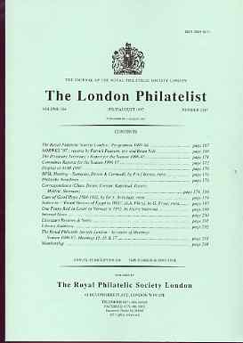 Literature - London Philatelist Vol 106 Number 1247 dated July-Aug 1997 - with articles relating to Cape of Good Hope & Egypt, stamps on 