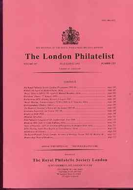 Literature - London Philatelist Vol 107 Number 1257 dated July-Aug 1998 - with articles relating to Rhodesia & Palestine, stamps on 
