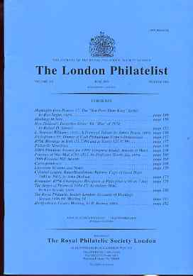 Literature - London Philatelist Vol 108 Number 1266 dated June 1999 - with articles relating to New Zealand, Cape of Good Hope & Przemysl, stamps on 