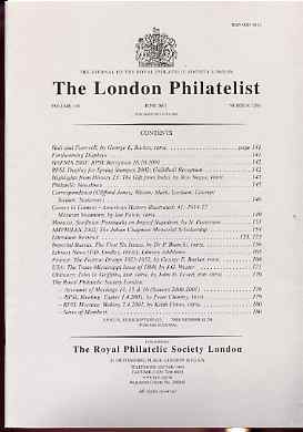 Literature - London Philatelist Vol 110 Number 1286 dated June 2001 - with articles relating to USA Trans-Mississippi, France & Russia, stamps on 