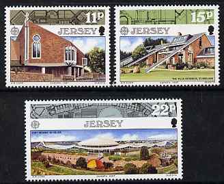 Jersey 1987 Europa - Modern Architecture set of 3 unmounted mint, SG 414-16, stamps on architecture, stamps on europa