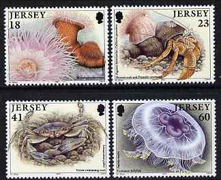 Jersey 1994 Marine Life set of 4 unmounted mint, SG 670-73, stamps on marine life, stamps on shells