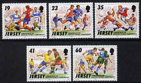 Jersey 1996 European Football Championships set of 5 unmounted mint, SG 741-45, stamps on sports, stamps on football
