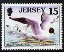 Jersey 1997-99 Seabirds & Waders 15p Black-headed Gull unmounted mint SG 779, stamps on birds