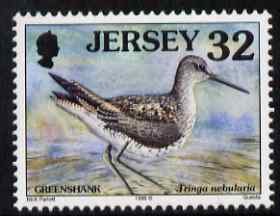 Jersey 1997-99 Seabirds & Waders 32p Common Greenshank unmounted mint SG 792, stamps on birds
